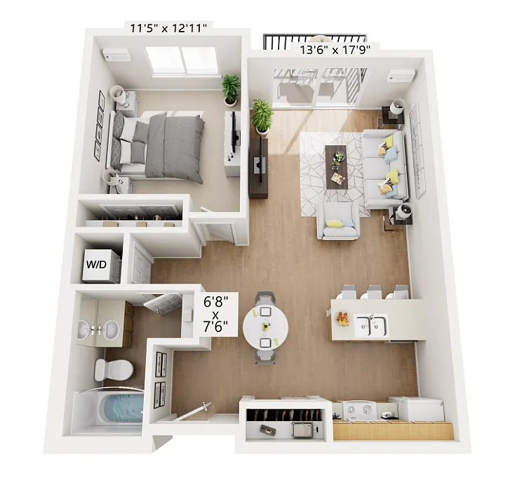 Floor plan 1BR B