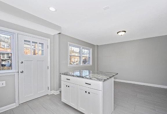 Island and backyard view