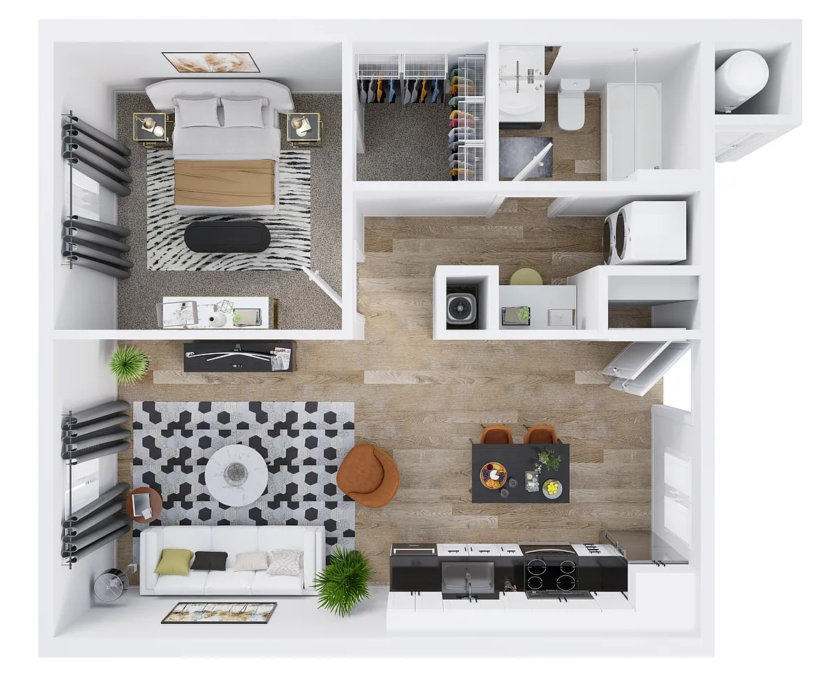 Floor plan 1 Bed 1 Bath