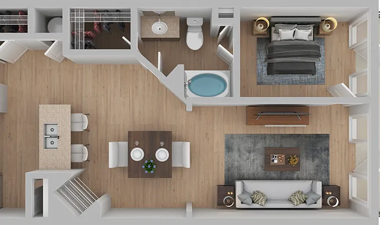1 Bedroom | 1 Bath | 877 SF | Renovated 1 Bedroom | 1 Bath | 877 SF | Renovated