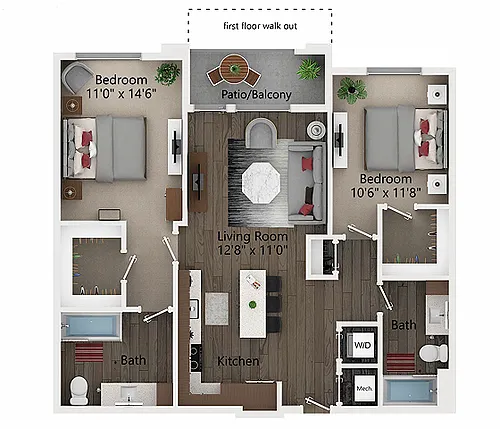 Floor plan B1 ADA