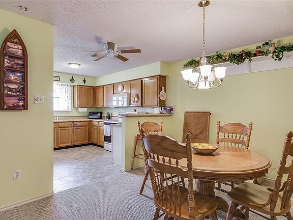 Dining room and large kitchen.