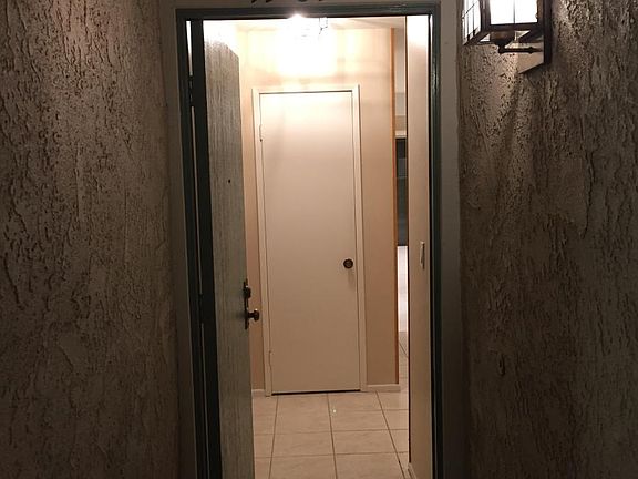 From the outside look through the open front door