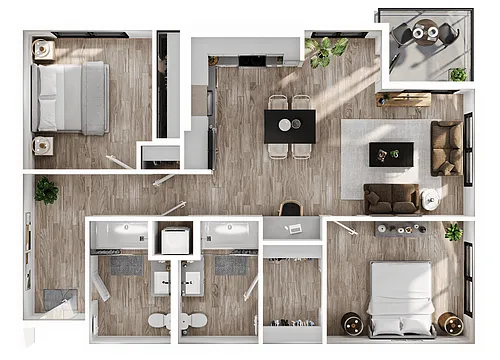Floor plan Two Bedroom-B4