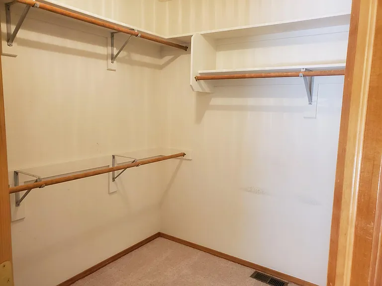 Walk-in closet in master bedroom