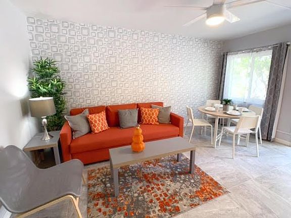 Living room and dining area