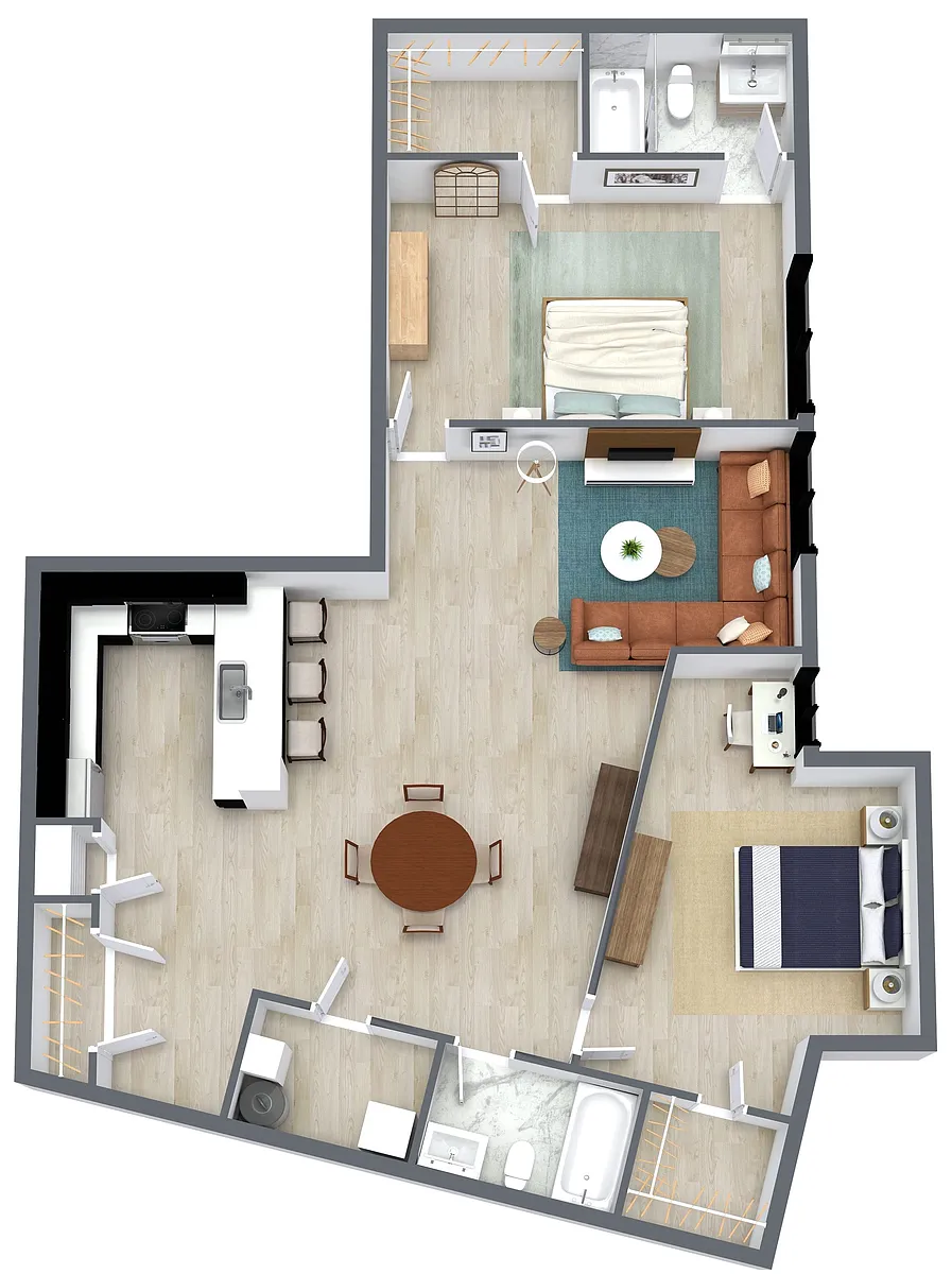 Floor plan Liberties - 2 Bedroom