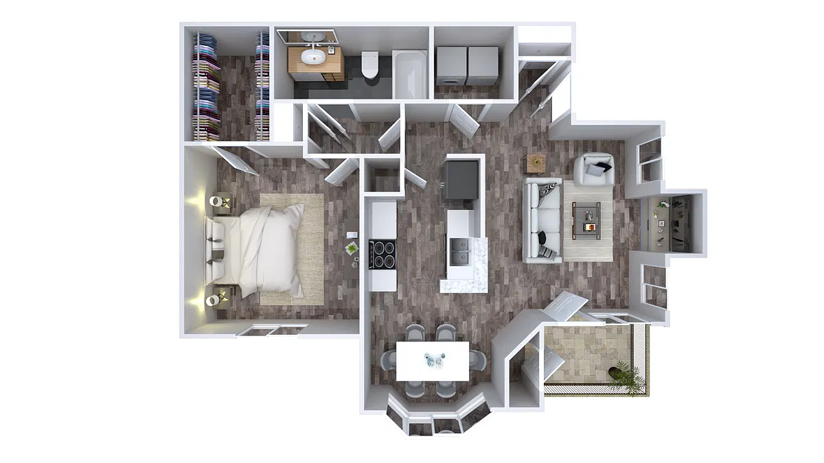 Floor plan 1 Bedroom 1 Bathroom