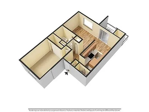 Floor plan 1 Bed 1 Bath