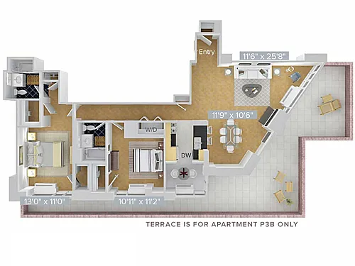 Floor plan B8-1301-2bath-upgrade