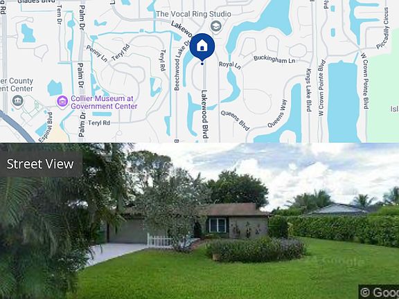 Location of home, front view with view of driveway.