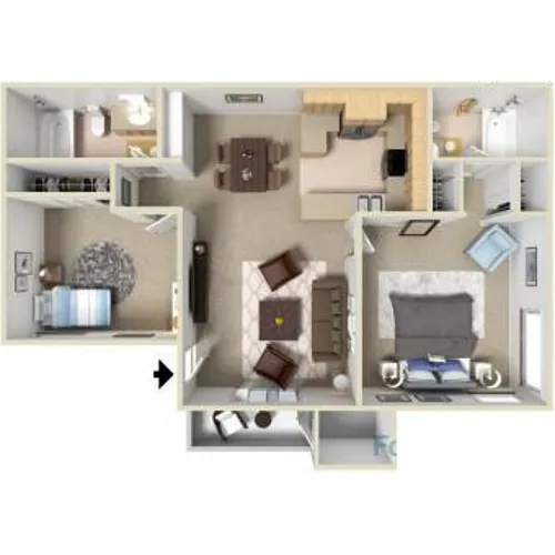Floor plan 2 Bed 2 Bath