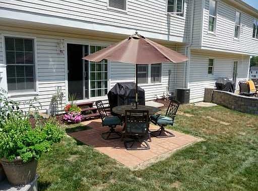 New patio and steps in the back yard.
