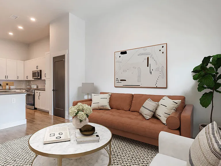 Living Area and Kitchen with Hard Surface Flooring
