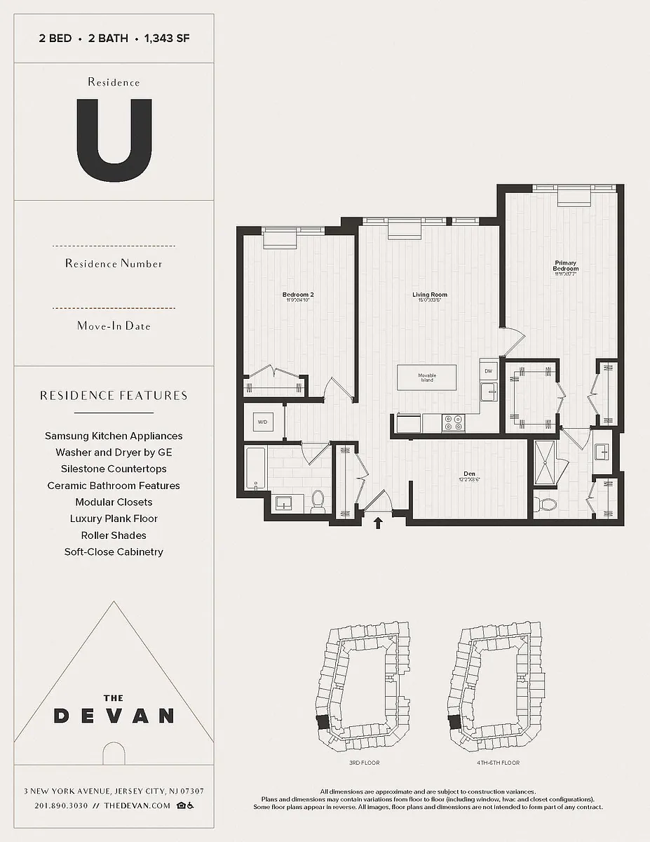 Floor plan 2 Bed 2 Bath U