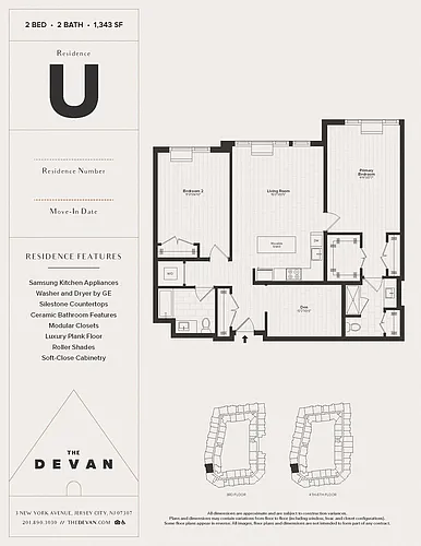 Floor plan 2 Bed 2 Bath U
