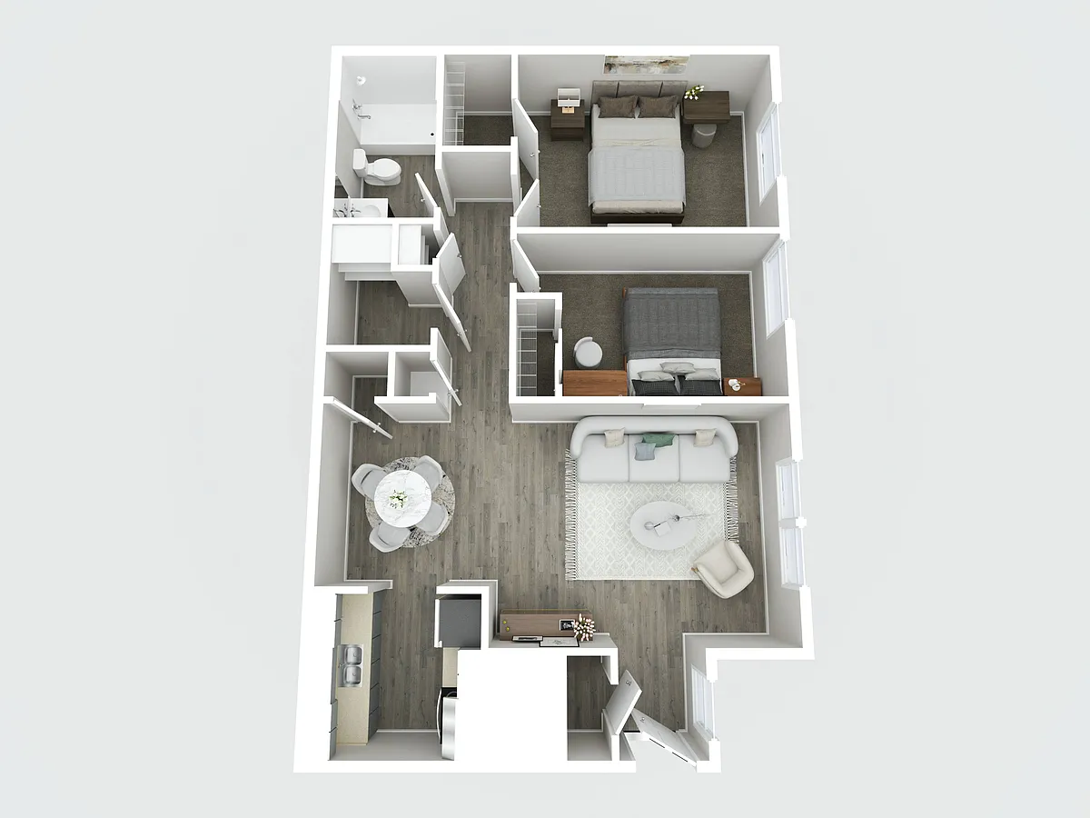 Floor plan Crossroad Apartments 2 Bed Classic