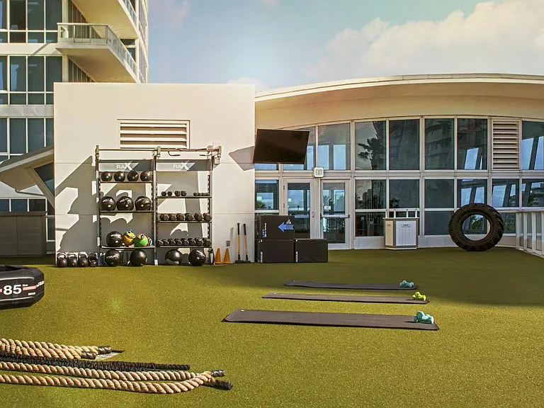 outdoor gym exercise space, cyclic outdoor