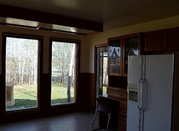 View out large kitchen front window