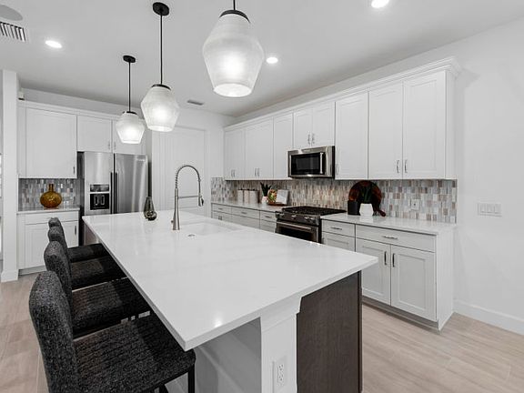 Kitchen with designer finishes and large center island