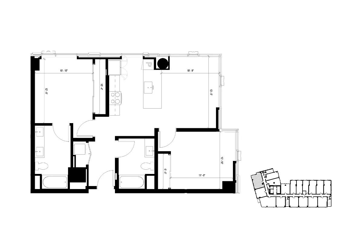 Floor plan C1 2 Bedroom