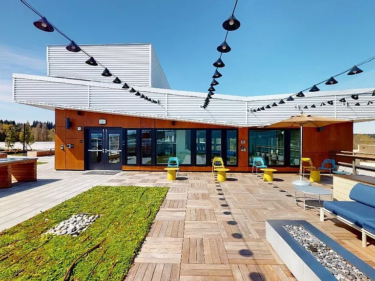 Lounge around the rooftop fire pit