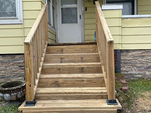 New front stairs and railings.