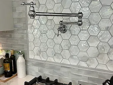 Glass pearl essence honeycomb tile