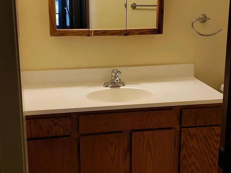 Bathroom vanity and mirror