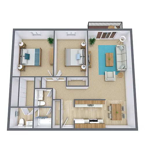 Floor plan Two Bedroom 22A