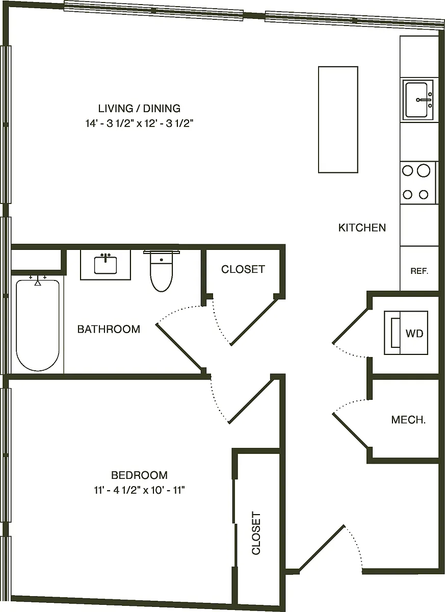 Floor plan One Bedroom E
