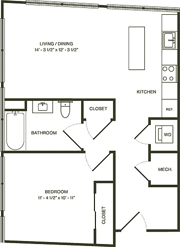 Floor plan One Bedroom E