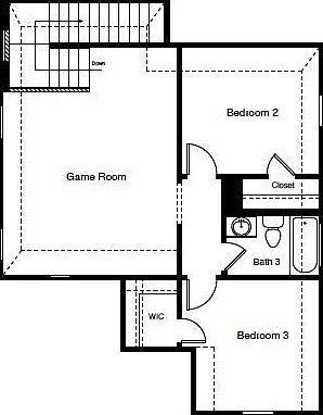 D.R. Horton's Sabine floorplan, 2nd floor. All Home and community information, including pricing, included features, terms, availability and amenities, are subject to change at any time without notice or obligation. All Drawings, pictures, photographs, video, square footages, floor plans, elevations, features, colors and sizes are approximate for illustration purposes only and will vary from the homes as built.