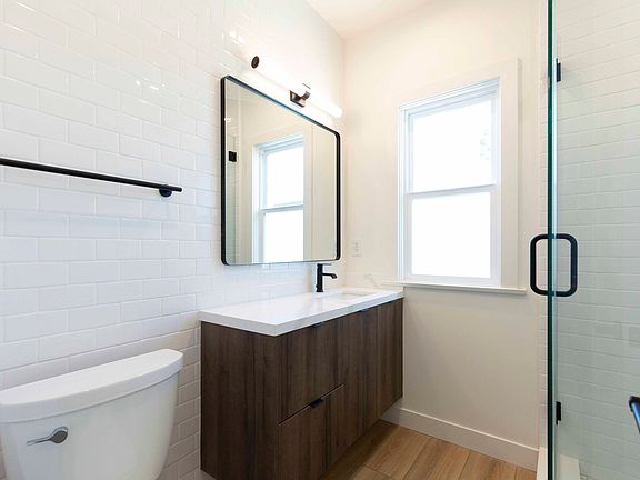 Modern bathroom with rainfall shower