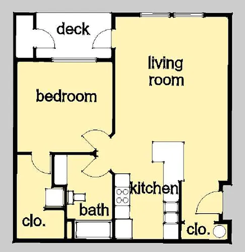Floor plan 1 X 1 L