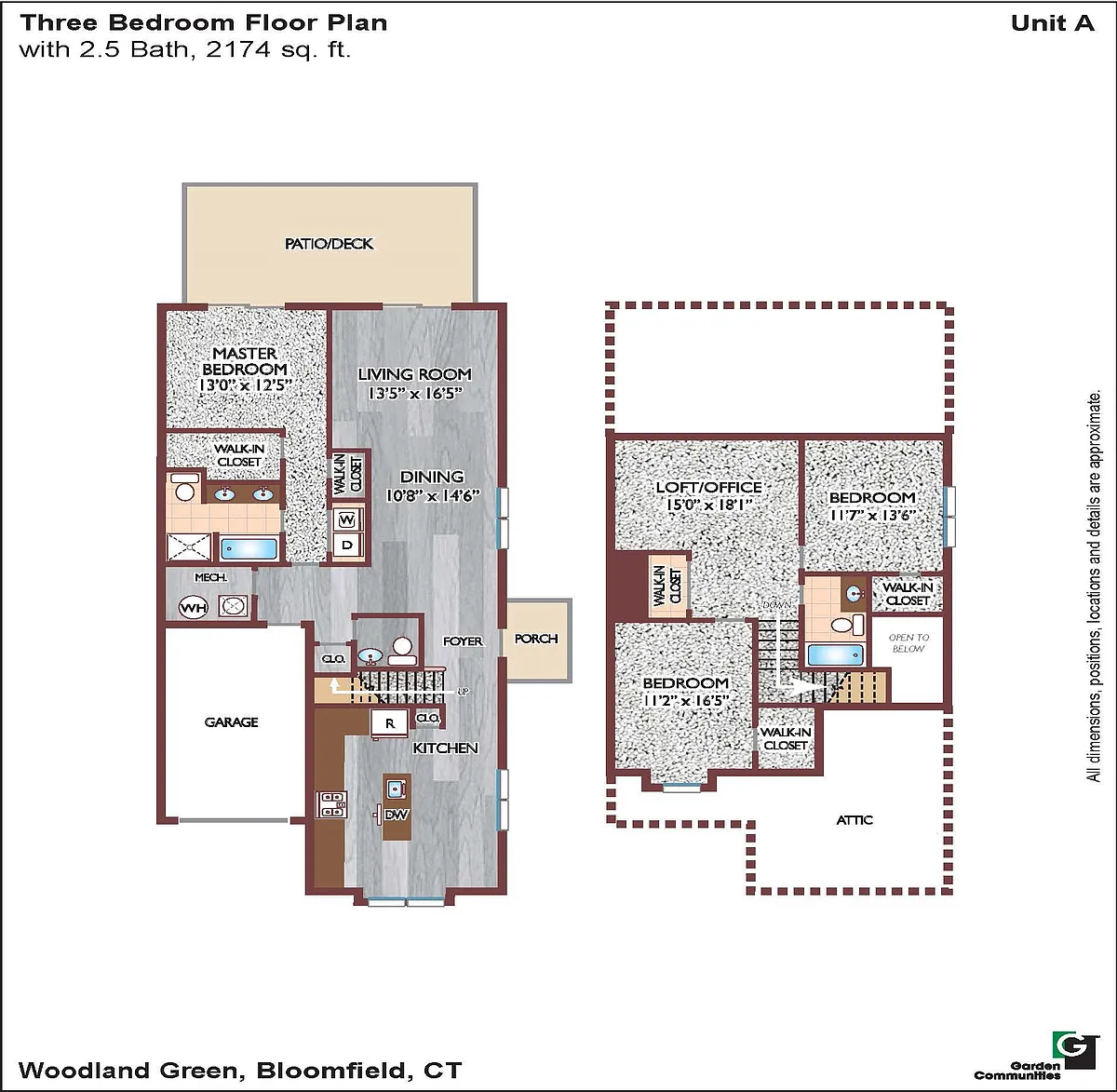 Floor plan $1.83/sq.ft. - 3 Bedroom Townhome_ Plan A