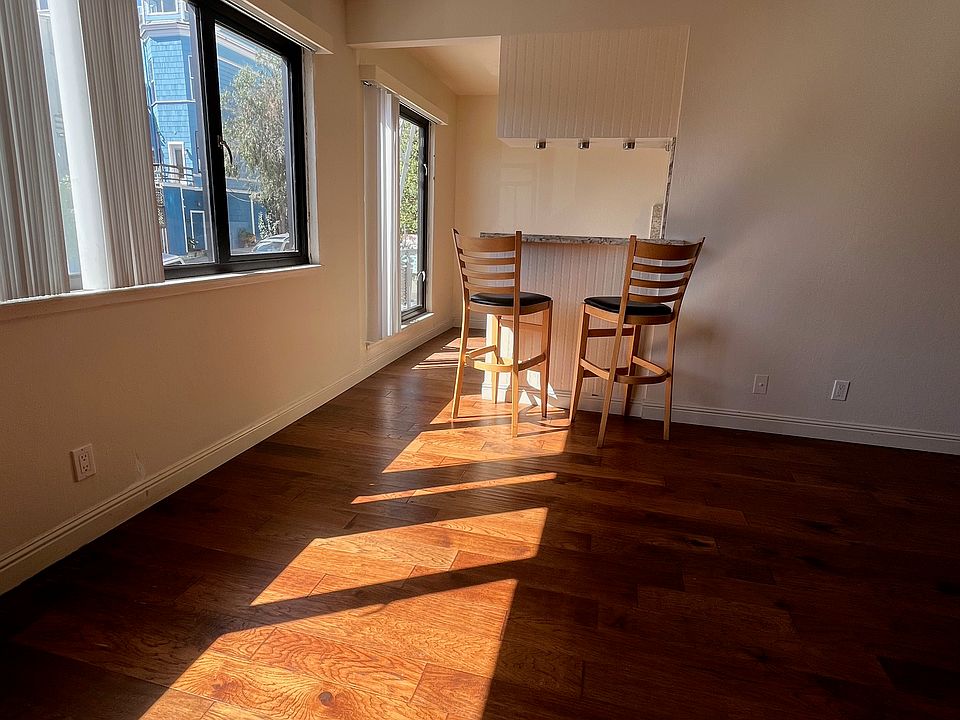 Living room looking toward kitchen counter