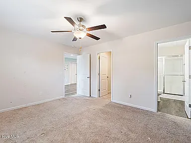 Master bedroom with walk-in closet and master bathroom.