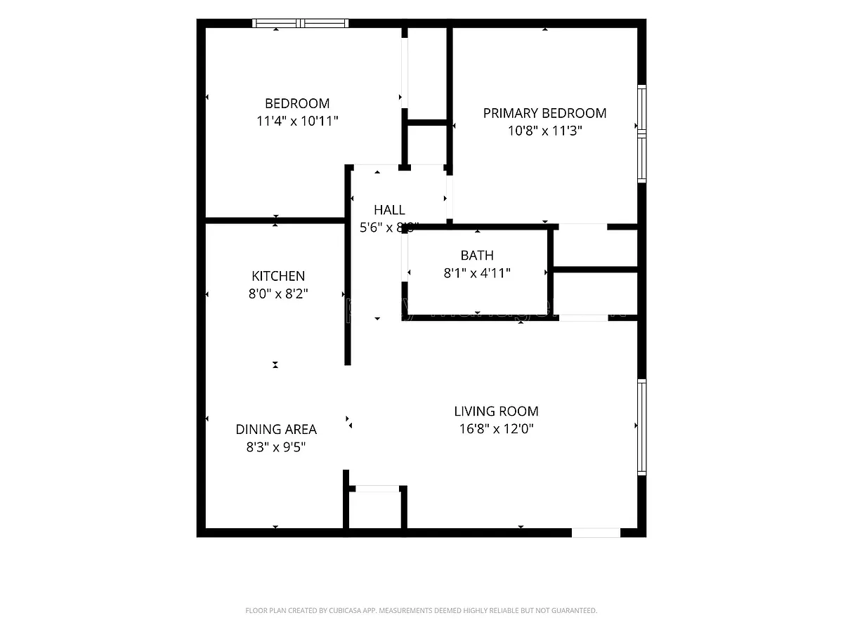 Floor plan 2 Bedroom 1 Bath