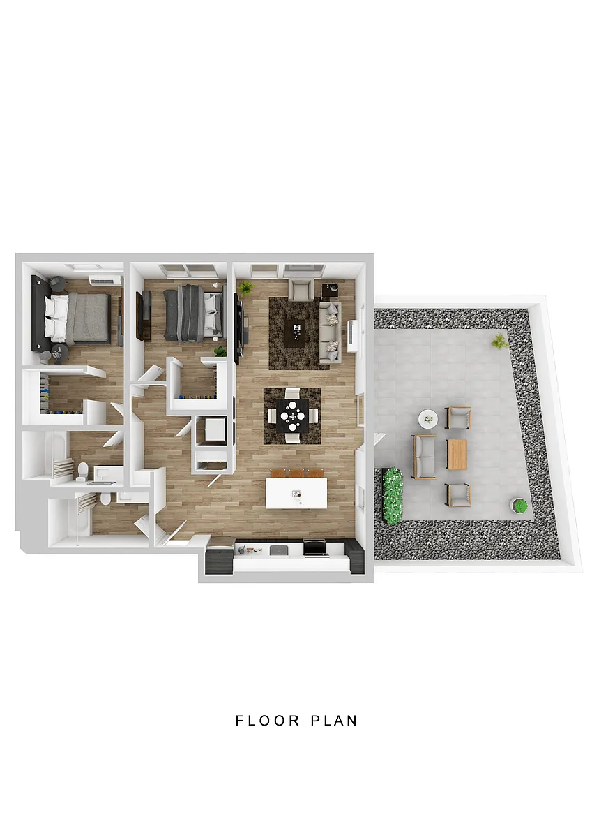 Floor plan Klipsan - 2 Bed C Large Patio