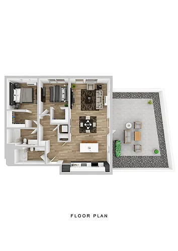 Floor plan Klipsan - 2 Bed C Extra Large Patio
