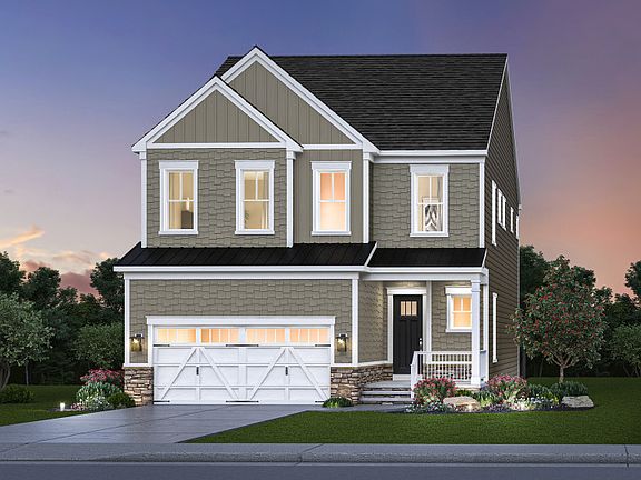 Wincrest Exterior Rendering - Elevation 4 at Mason Park in Fairfax, VA.