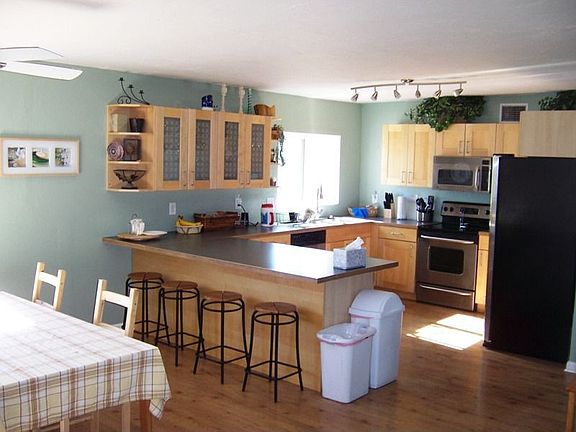 Kitchen with stainless steel appliances