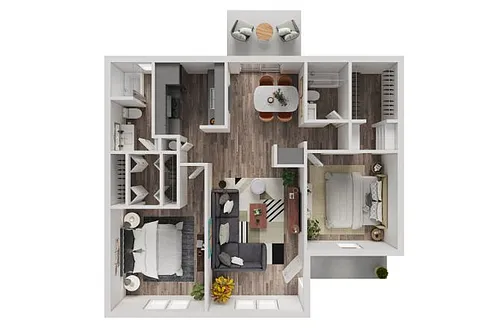 Floor plan 2 bed/2 bath Monaco