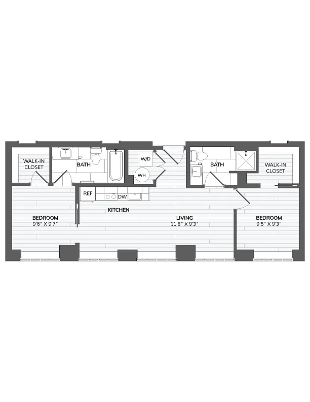 Floor plan 2 Bed 2 Bath-C3
