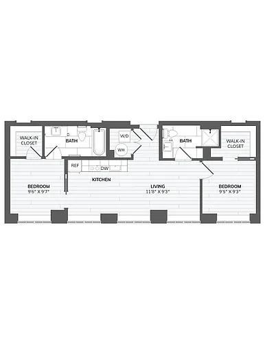Floor plan 2 Bed 2 Bath-C3