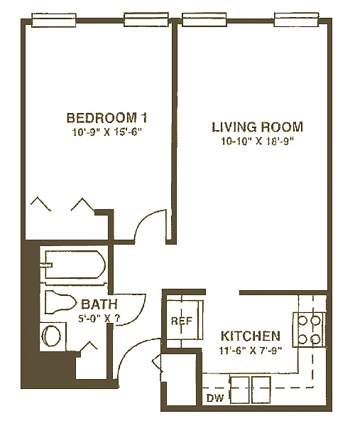Floor plan 1 Bedroom