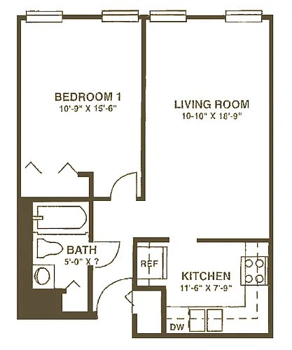 Floor plan 1 Bedroom