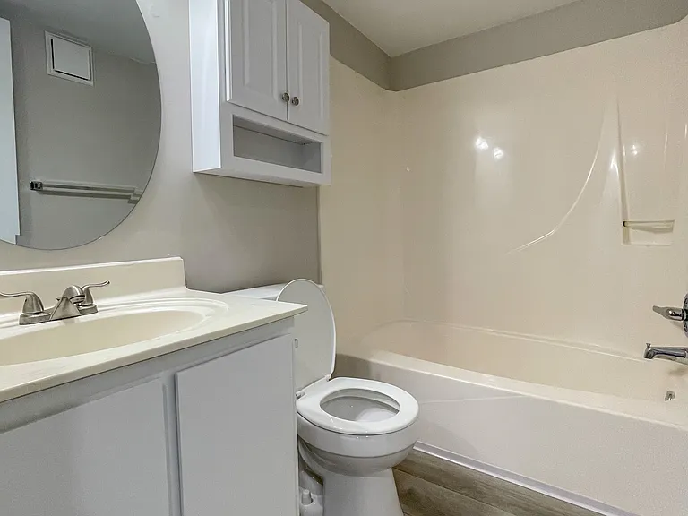 Guest Bathroom with tub-shower combo.