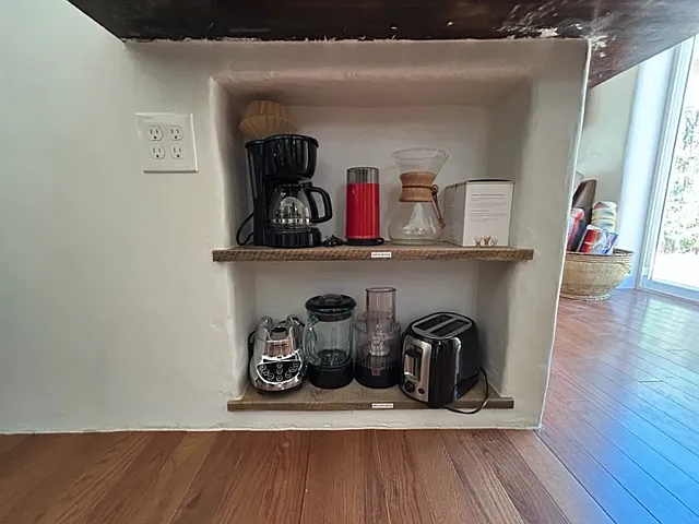 Casita built in shelves in kitchen